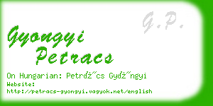 gyongyi petracs business card